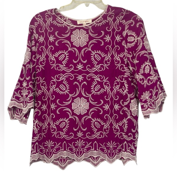 Solitaire embroidered blouse. Size medium GUC - Picture 2 of 9